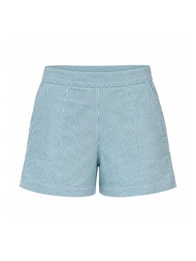 Bettina Star | Blue White Pinstripe Tailored Shorts | Women’s Size: L
